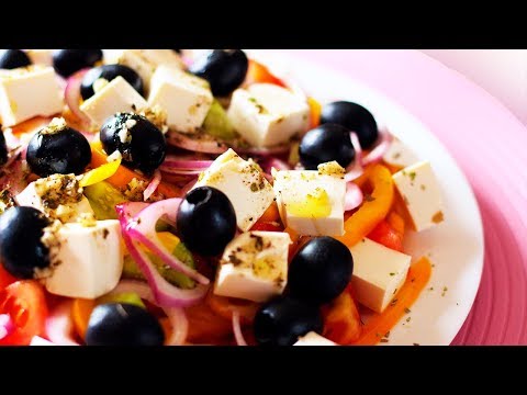 How to cook a Greek salad - classic, with cheese, with beans