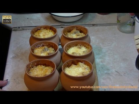 Hvordan lage poteter med sopp i ovnen