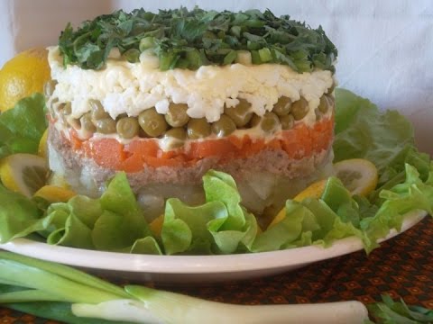 Hvordan man fremstiller torskelever salat - 7 lækre trinvise opskrifter