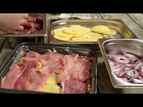 Hvordan lage poteter med sopp i ovnen