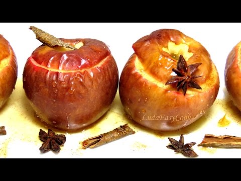 Bagte æbler med honning og cottage cheese - et originalt højdepunkt på ethvert bord
