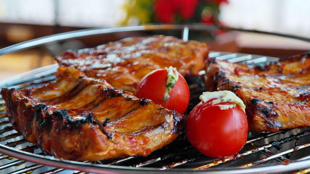 Grilled pork ribs steak