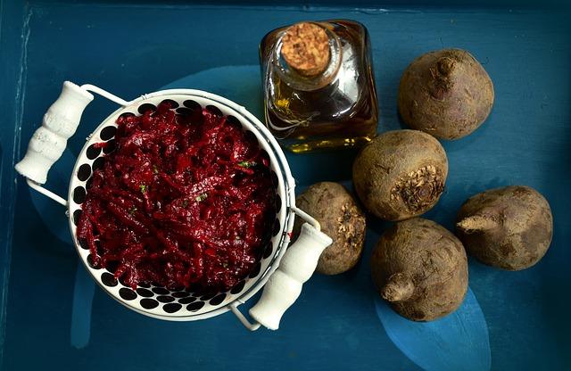 Grated beets for borsch