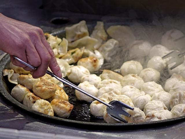 Foto af stegte hjemmelavede dumplings