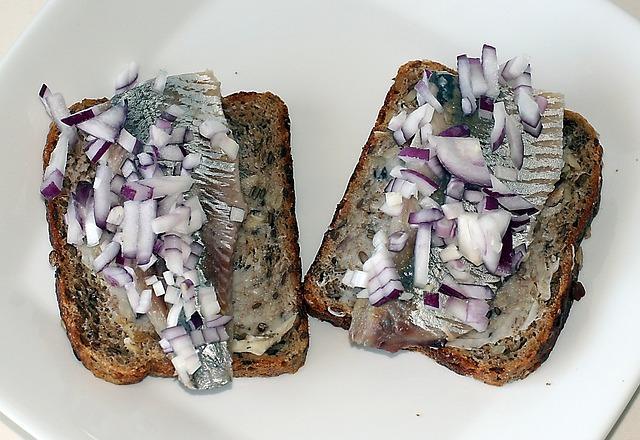 Tasty herring sandwich
