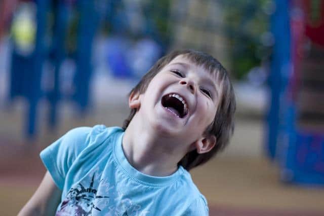 Photo of a laughing baby