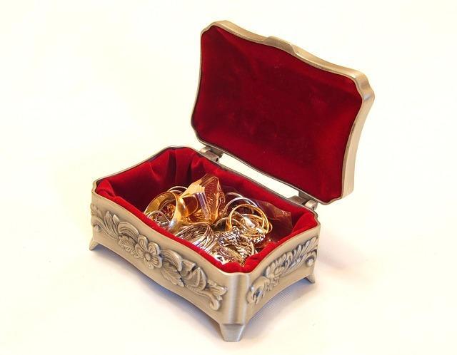 Kiste med guldsmykker