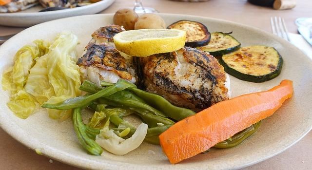 Grilled fillet of sea bass