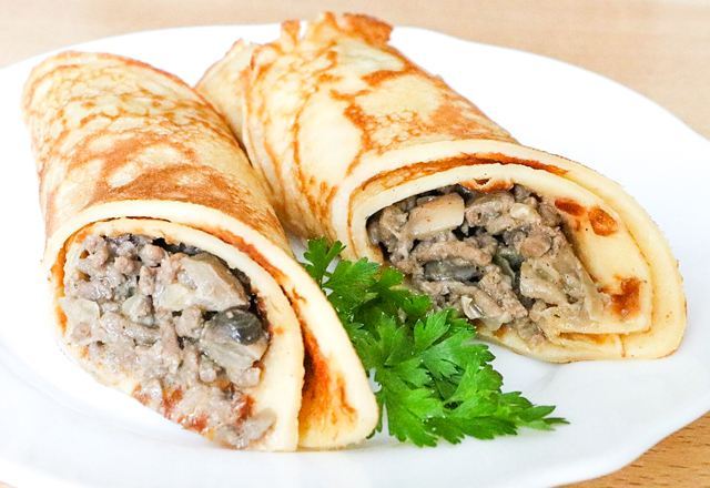 Pancakes with meat